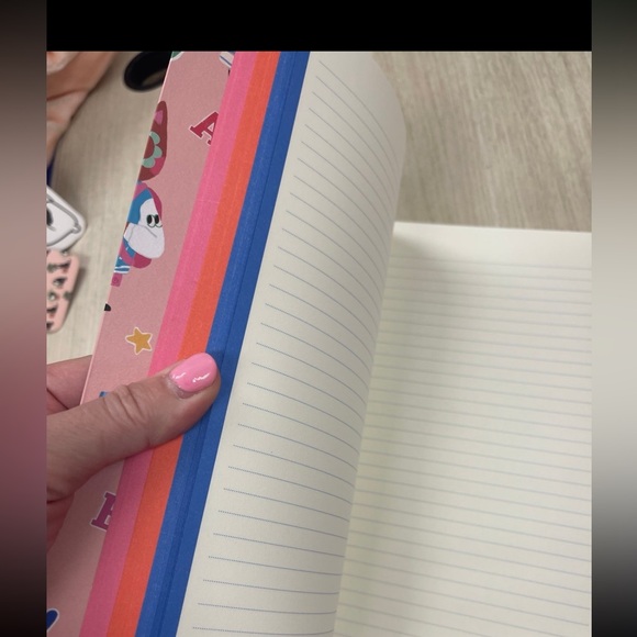 Clementine Cats in School Patterned Pink Hard Cover Spiral Notebook NEW - Picture 5 of 6